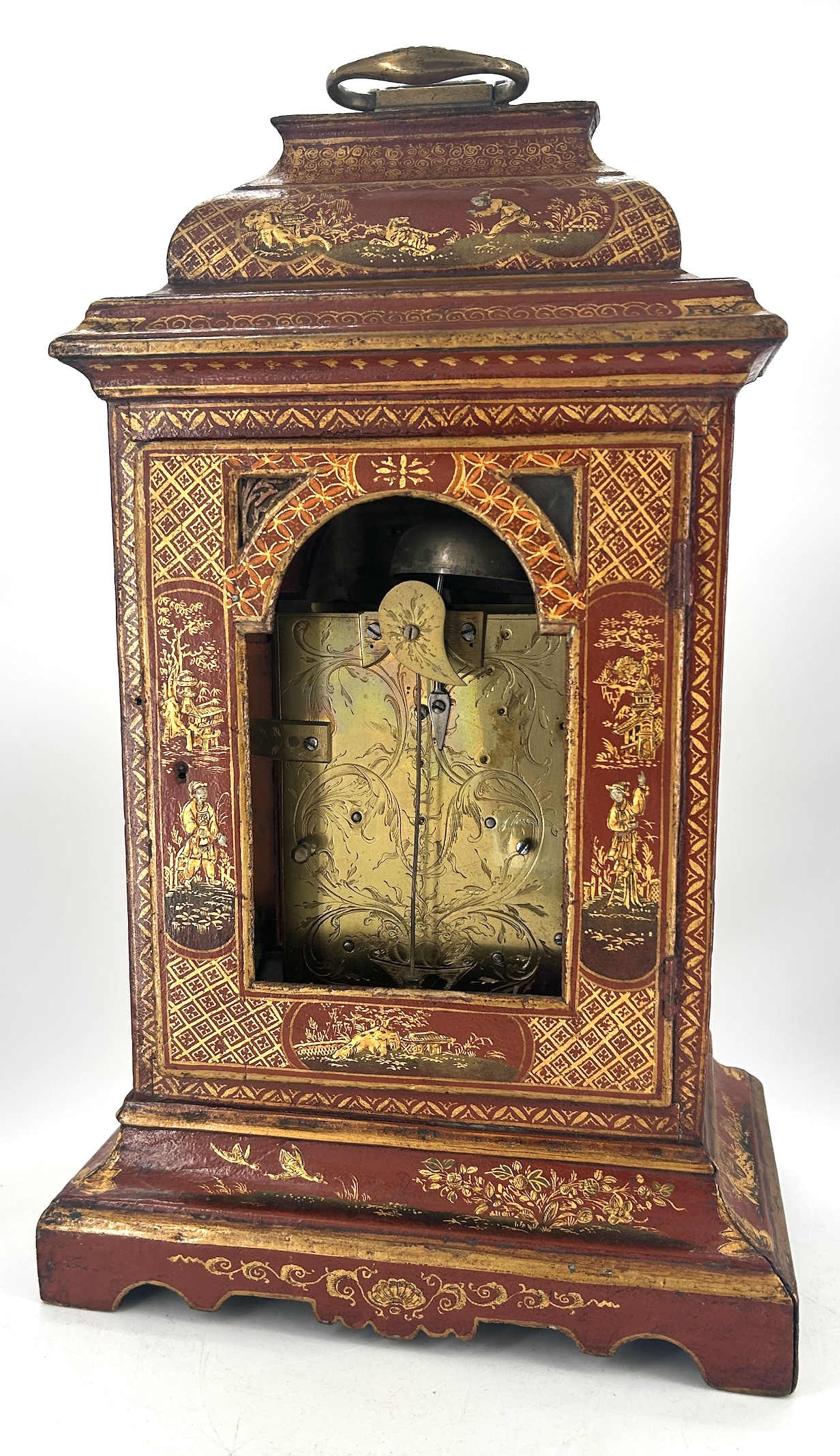 Outstanding Red Chinoiserie English Verge Twin Fusee Bracket Clock – Ca 1760 - Image 9